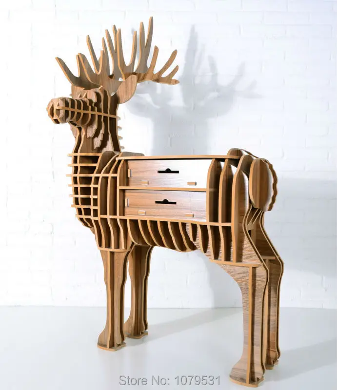 Купить олень головоломка с ничьей стол, деревянная мебель животных для ...