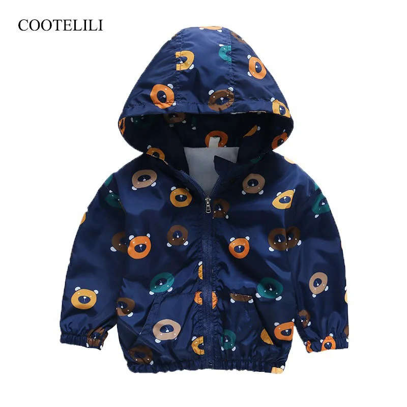 

COOTELILI 80-130cm Cute Bear Kids Boy Jackets For Girls Baby Spring Jacket Autumn Windbreaker Children Outerwear Boys Clothes