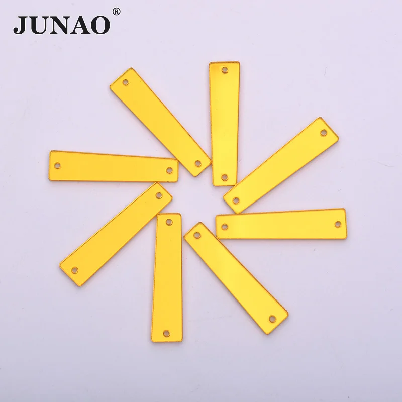 

JUNAO Mix Shape Gold Mirror Crystal Sew On Rhinestones Flatback Rectangle Acrylic Stones Sewing Mirror Strass Crystal Applique