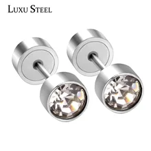 Роскошные стальные маленькие серебряные серьги-гвоздики из нержавеющей стали с кубическим цирконием, Размеры 3 мм/4 мм/5 мм, серьги-гвоздики для женщин/мужчин