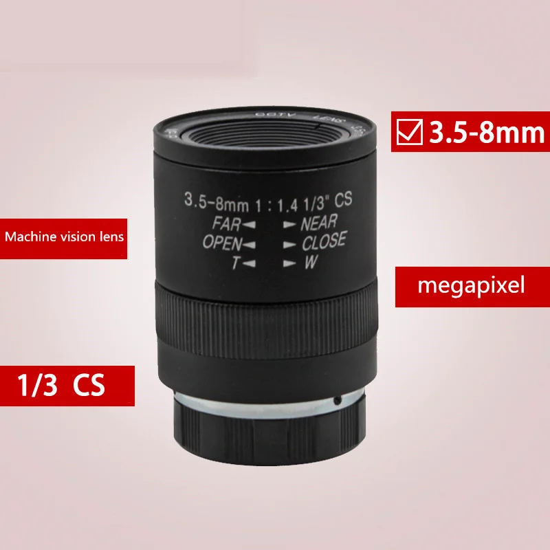 

AIBOULLY XR-A6 3.5-8mm HD surveillance lens CS interface 1/3 Machine vision lens megapixel Manual aperture Manual focus lens