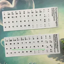 2 шт Белый Русский Английский Арабский испанский Тайский Итальянский Немецкий французский корейский ноутбук Клавиатура Наклейка Этикетка 10 13 15 17 дюймов