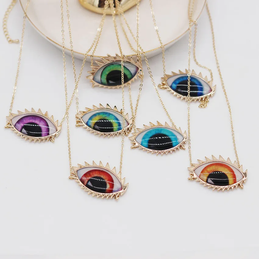 

Fashion temperament metal gorgeous simple eye chain necklace tourist street shoot catwalk necklace 954
