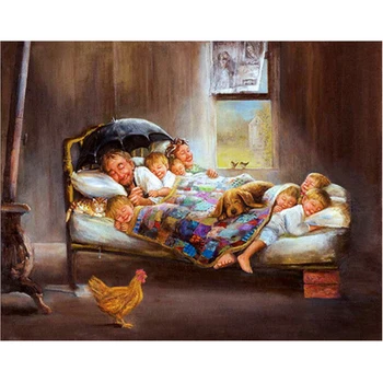 

3D Diy Full Square Diamond Embroidery Family Sleeping Chicken Needlework Cross Stitch Mosaic Diamond Painting