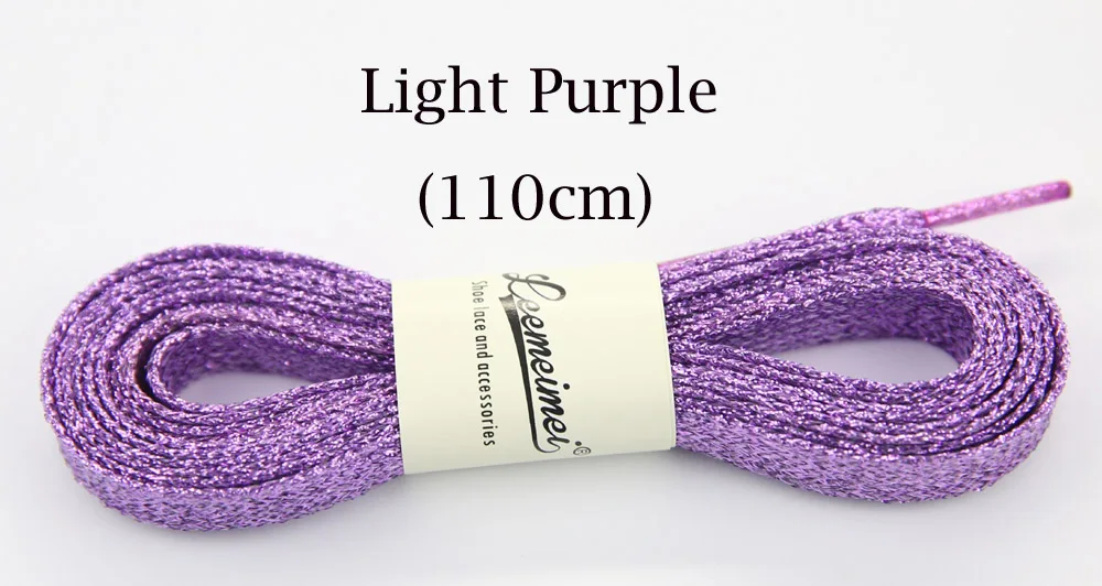 Унисекс 110 см кроссовки шнурки золотые и Серебристые плоские жемчужные кружева для женщин и мужчин обувь разноцветные шнурки - Цвет: light purple
