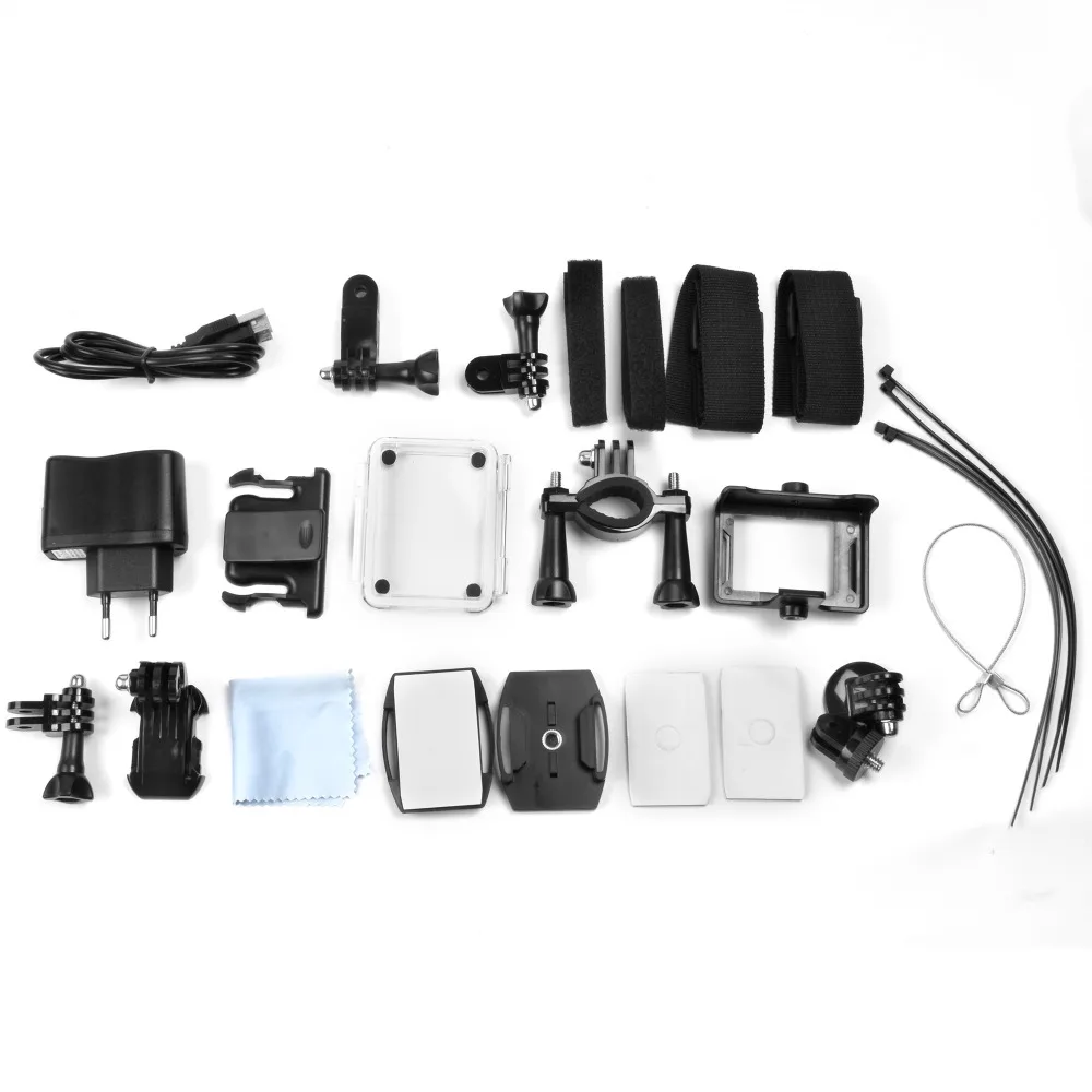 Экшн-камера, видеокамера HD 1080 P, 2,0 дюймов, wifi, объектив 170 градусов, 30 м, водонепроницаемая Спортивная камера, дополнительный ремешок на голову+ монопод+ сумка для камеры