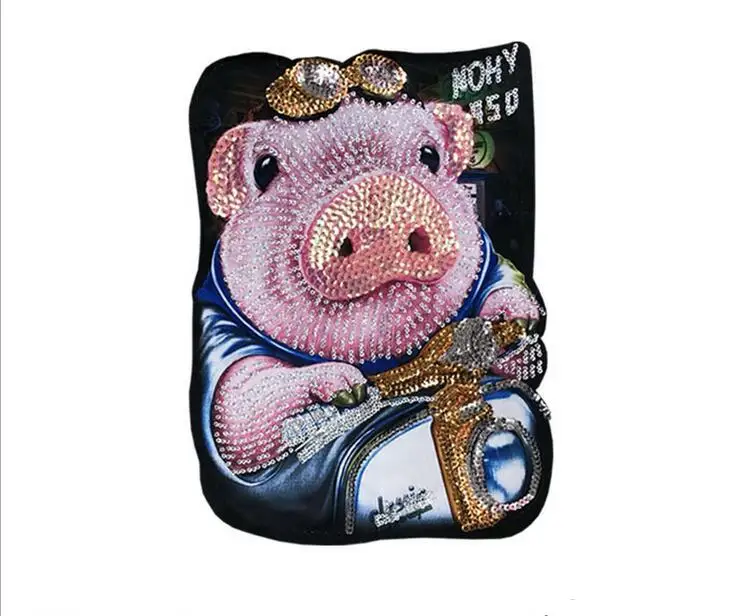 

New large cloth stickers printed embroidered sequins pigs winter and autumn accessories accessories cloth beads cloth stickers