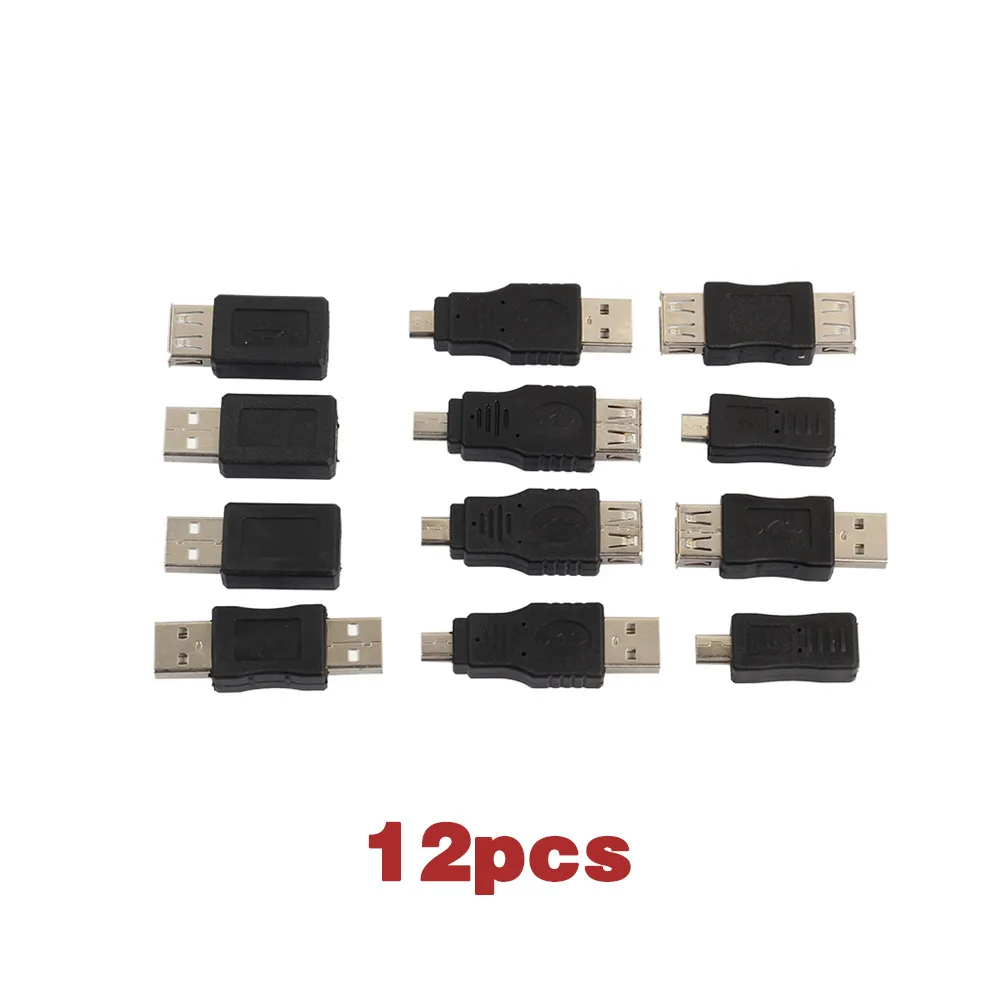 

12Pcs/Set OTG USB2.0 Male To Female Micro USB Mini Changer Adapter Data Convertor Kit GDeals
