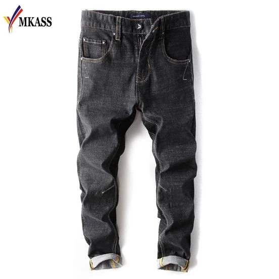 2018 High Quality Winter Men Jeans Pencil Pants Stretch Casual Skinny Jeans Male Denim Trousers Solid Blue Black Hombre 38
