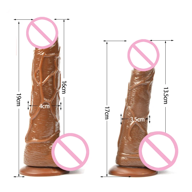 Realistic Dildos Waterproof Flexible penis with textured shaft and strong suction cup Sex toy for women