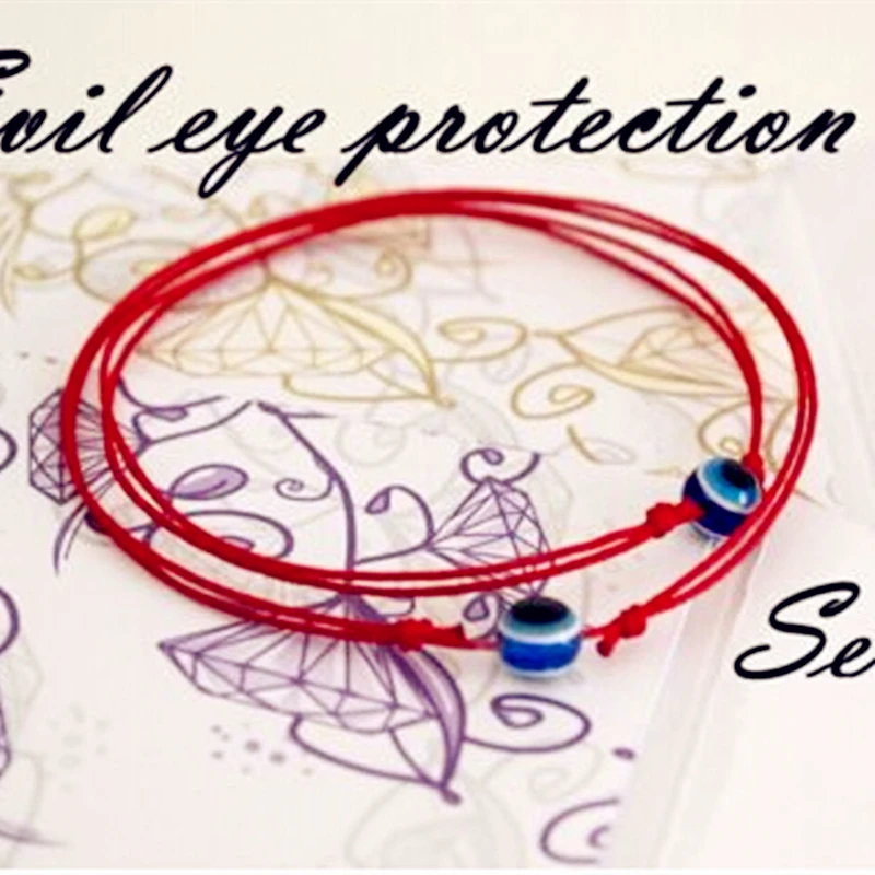 

BRS004 Red String Blue Evil Eye Simple Cheap Bracelet Fashion Kabbalah bangle&wristband For Women Baby Child Set of Two 2