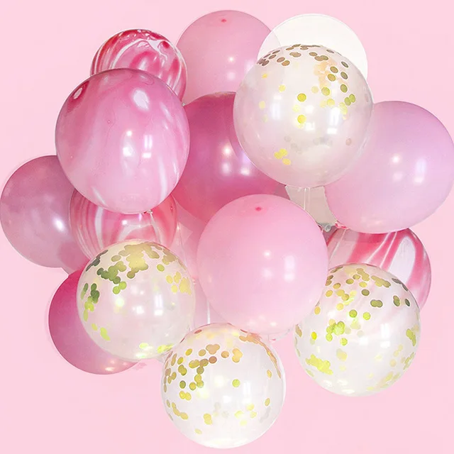 20pcs Party Balloons Decor Pink Blue Black White Balloon Latex