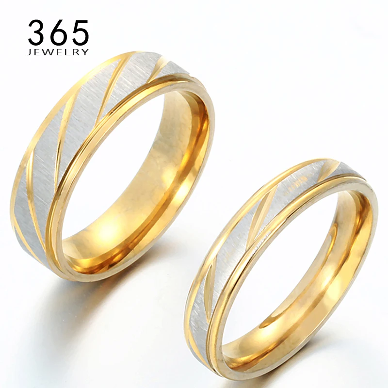 Luxury Jewelry Gold Friendship Korean Stainless Steel Love Rings