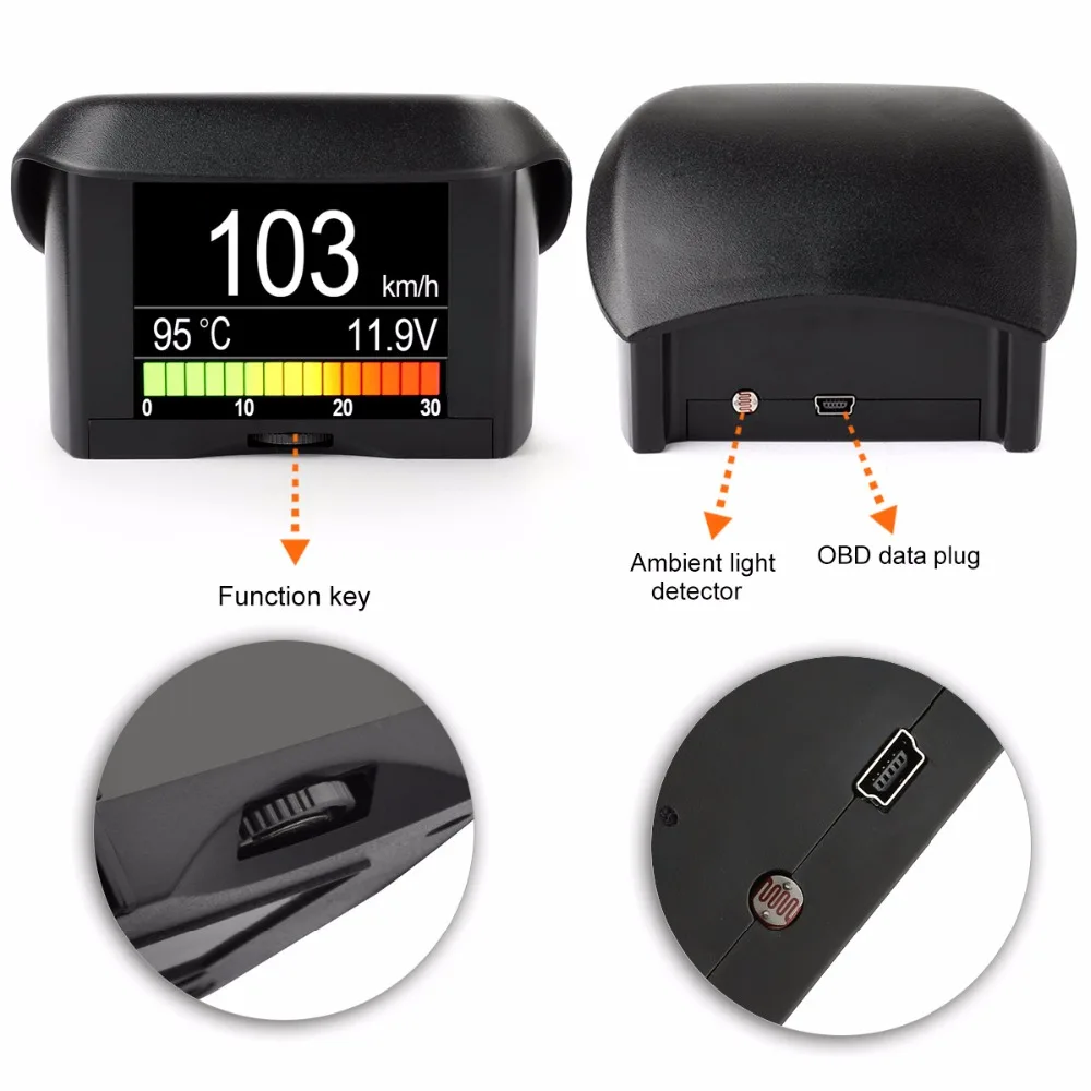 Ancel A202 On board Computer For Car OBD2 Digital Display Fuel Consumption Speed Voltage Water Temperature Gauge OBD HUD Display-in Code Readers