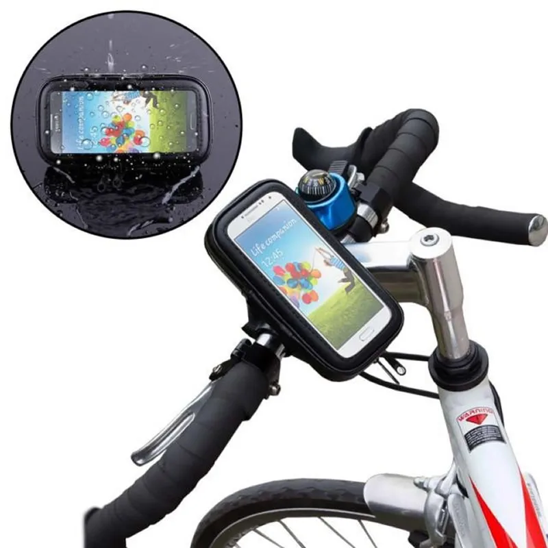 

Bicycle Motorcycle Phone Holder telephone moto Support Stand Case For Iphone 7 6S X 8 plus SE S7 GPS Bike Holder Waterproof Bag
