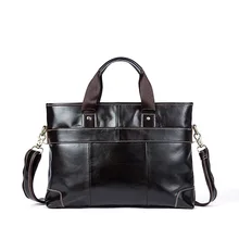 

Genuine Leather Handmade Men's Business Handbag Male Retro Solid Color Briefcase Single Shoulder Package Inclined Shoulder Bag