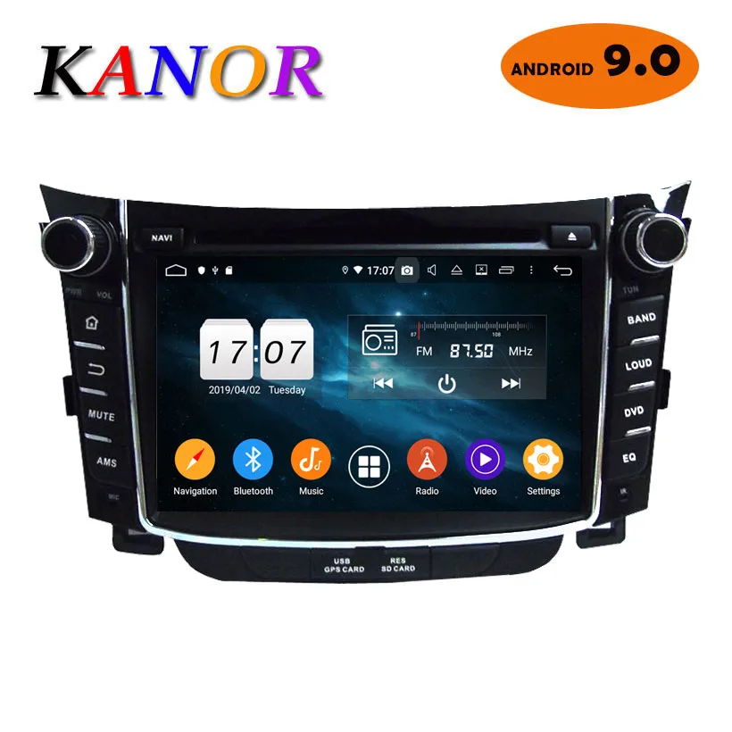 Discount 2 din Android 9.0 Octa Core For Hyundai I30 Car DVD GPS Navigation System With Radio Stereo Bluetooth Mirror Link KANOR 0