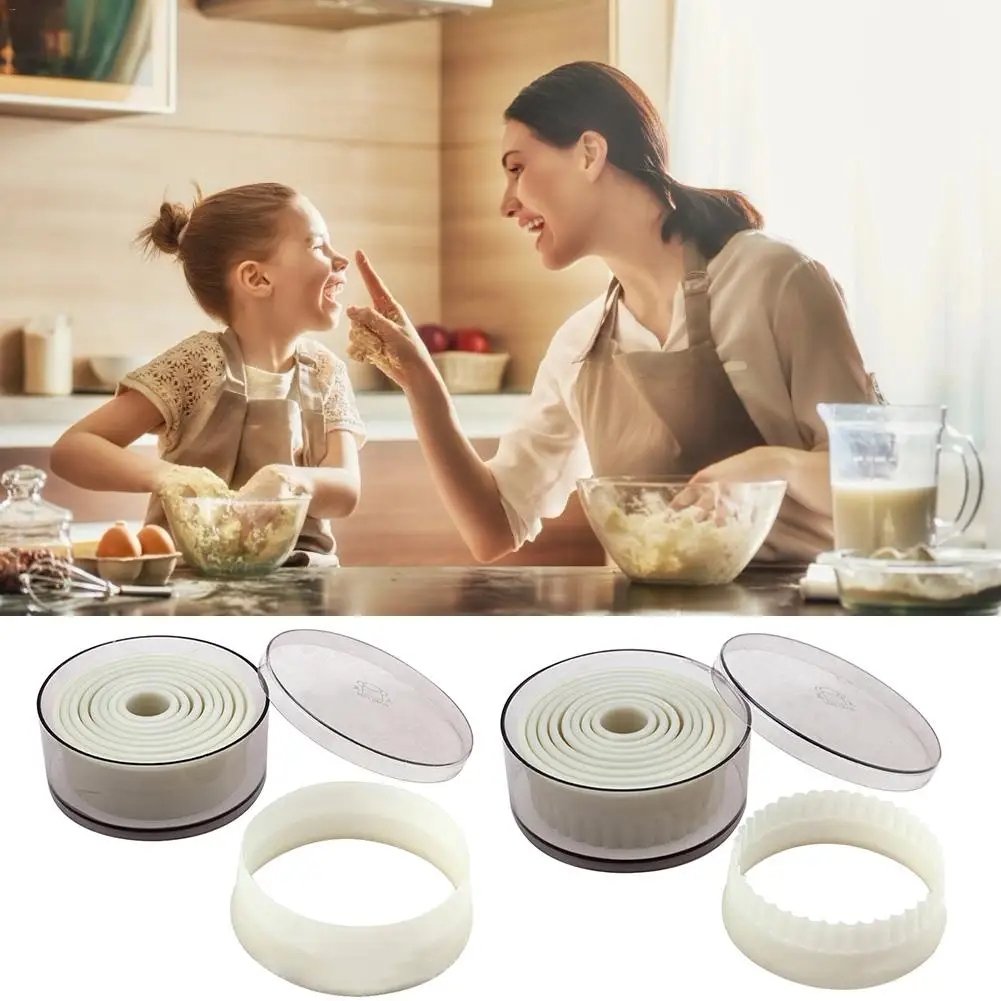 

9PCS DIY Round Nylon Biscuit Mold Fruit Cutting Cake Mold Western Dessert High Temperature Resistance Baking Tool Set Non-toxic