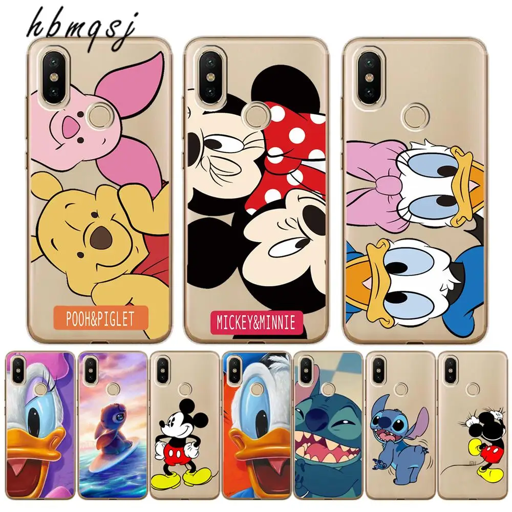 

Funda for xiaomi mi a2 lite a1 mix 2 2s mi 8 8se pocophone f1 case silicone soft Mickey Stitch coque for mi a2 lite back cover