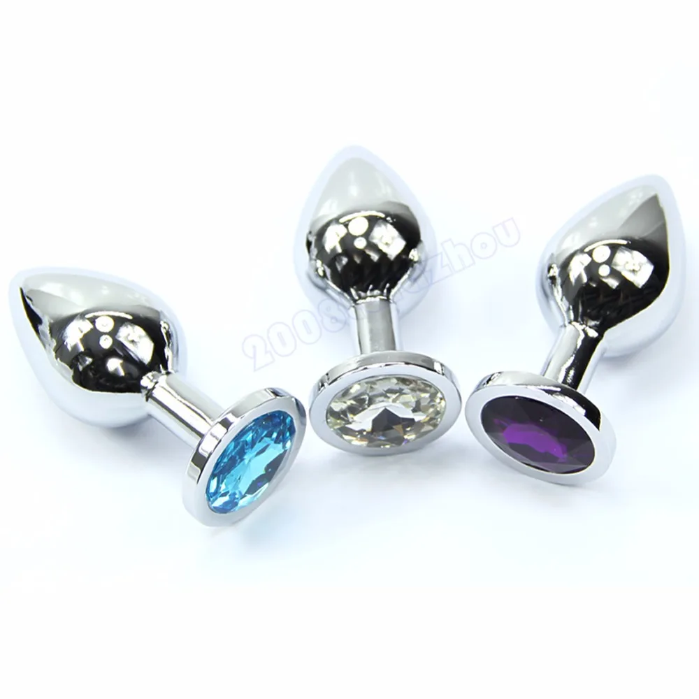 1 PC Butt Toy Insert Plug Stainless Steel Metal Jeweled Plated Stopper