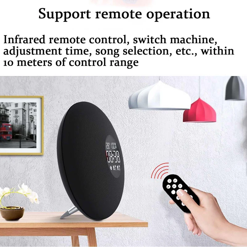 Alarm Clock with Fm Radio 10W 3600Mah Wireless Bluetooth Speaker Aux Tf Music Player Real-Time Ambient Temperature Display