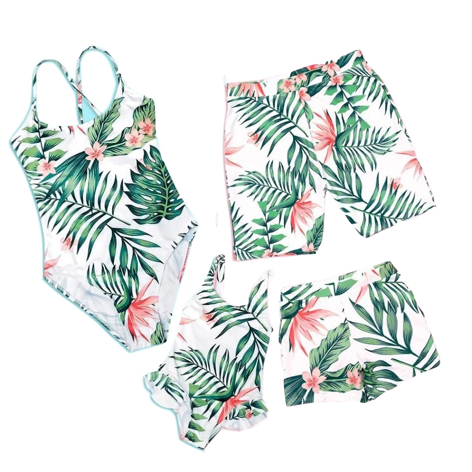 

mujer Women Men kids Dad Son Family Couple Swimsuit one piece Bikini Board Shorts Swimming Trunks Boardshort swimwear 2020