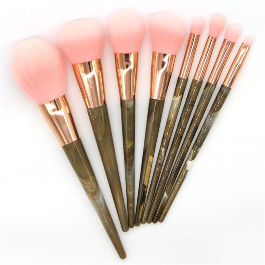 

8 Pcs marble Makeup Brushes Set Powder Foundation Eye Shadow Cosmetics Make Up Brush Gold Tool Kits 10