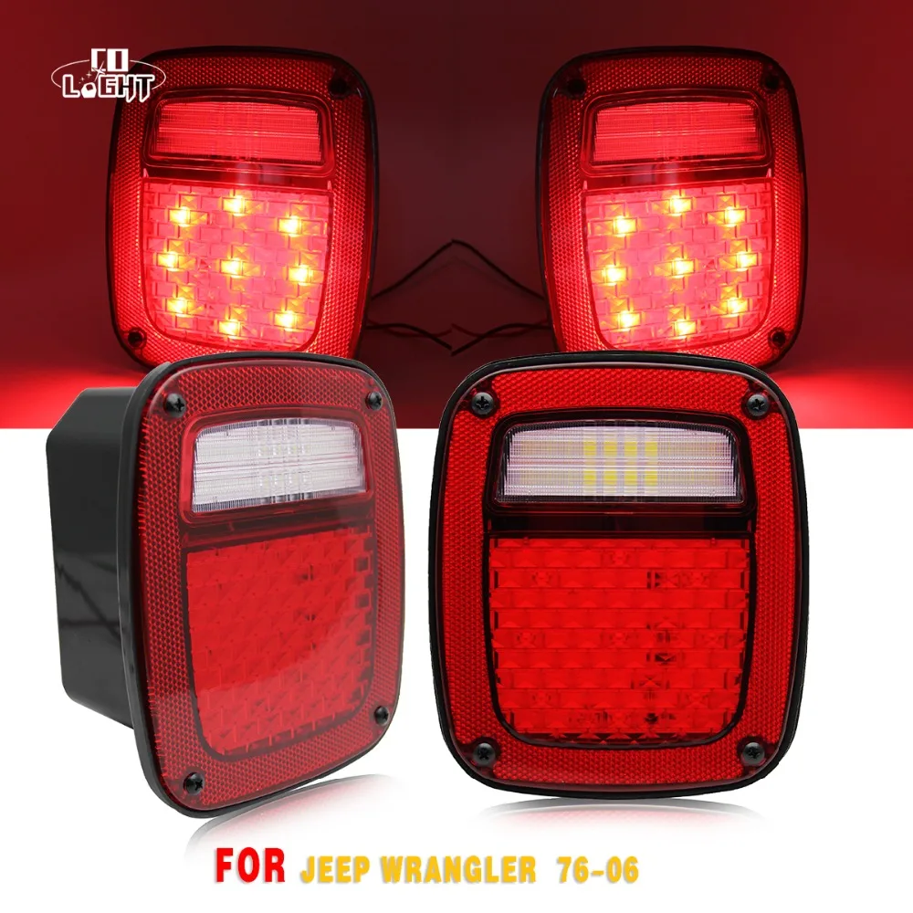 

COLIGHT Led Signal Reverse Lamp 1 Pair License Plate Light 12V Rear Tail Brake Light for 1976-2006 Jeep Wrangler Jk Car Styling