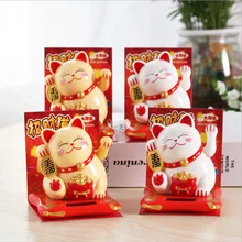 Модный черный/белый Maneki Neko на солнечных батареях, радушный Кот, удача для дома, автомобиля, отеля, ресторана, Декор, ремесло