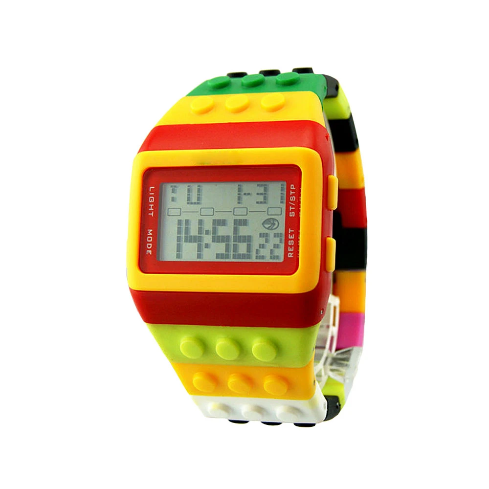 Электронные красочные светодиодный цифровые часы с радугой, цифровые детские наручные часы для мальчиков и девочек, спортивные детские часы