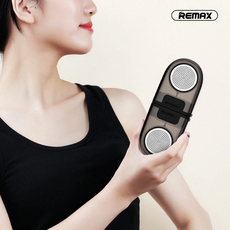 

Remax TWS Bluetooth Magnetic Speaker Bluetooth V4.2 RB-M32 TWS Speaker With Silicone Case For Iphone XR XS Max 8 7 Xiaomi Huawei