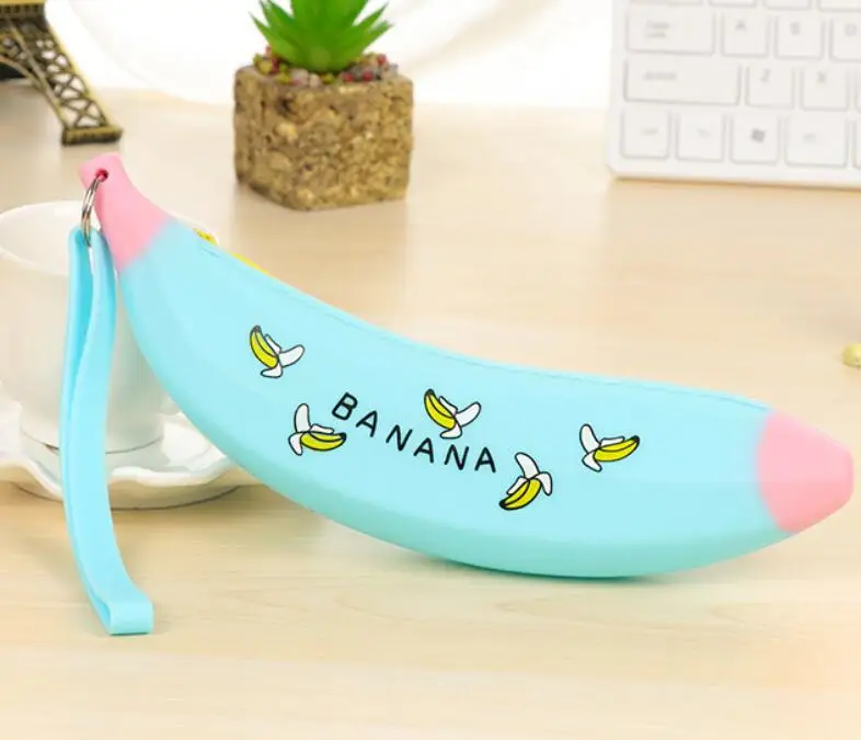 Cute Corn Pencil Case Silicone Carrot Banana pen bag box Stationery pouch for girls boys gift office school supplies zakka - Цвет: 6