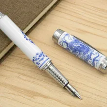 Синий и белый фарфор Дракон Живопись Средний М перо авторучка