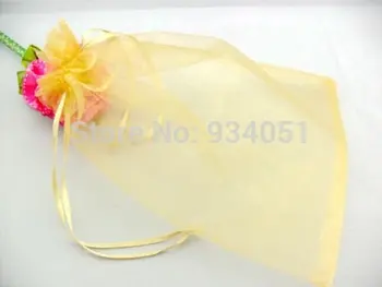 

50pcs 15x20cm Gold Organza Bags Wedding Favors Packaging Jewelry Sachets Drawstring Gift Bags Wholesale Free Shipping