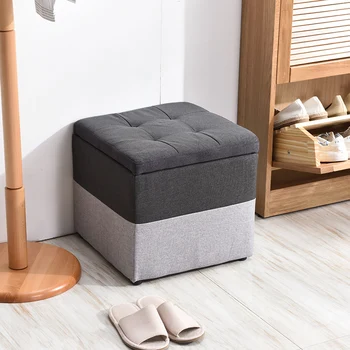 

Storage Stool Household Solid Wood Change Shoes Stools Simple Living Room Sofa Fashion Creative Storage Stool Short Pier