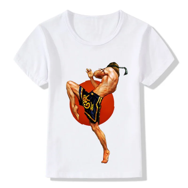 Детская повседневная одежда Детские футболки с героями мультфильма «драка Муай Тай» модные футболки для мальчиков и девочек-552