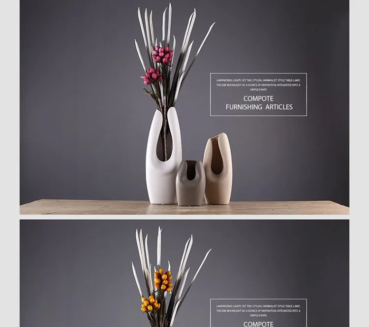 Шоколадный цвет керамическая креативная лаконичная абстрактная ваза для цветов горшок домашний декор ремесло украшение комнаты фарфоровая фигурка ручной работы