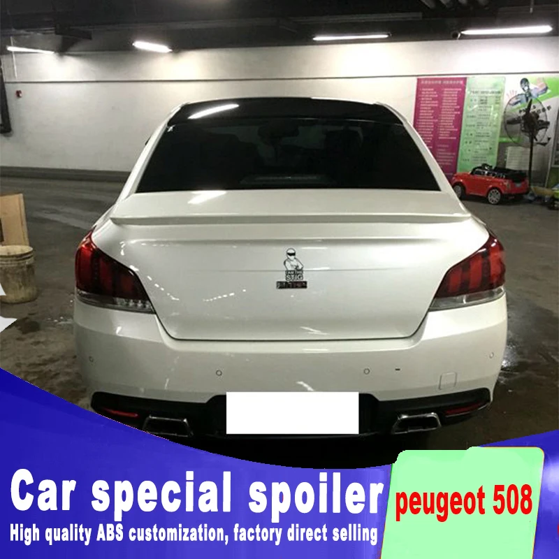 

high quality ABS material spoiler for 2010 to 2015 for peugeot 508 spoiler by rear trunk rear wing spoilers primer or paint