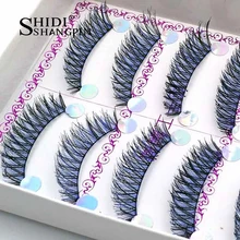 SHIDISHANGPIN 5 пар Женские мягкие натуральные Длинные Накладные ресницы ручной работы Толстые Накладные ресницы для наращивания инструменты для макияжа