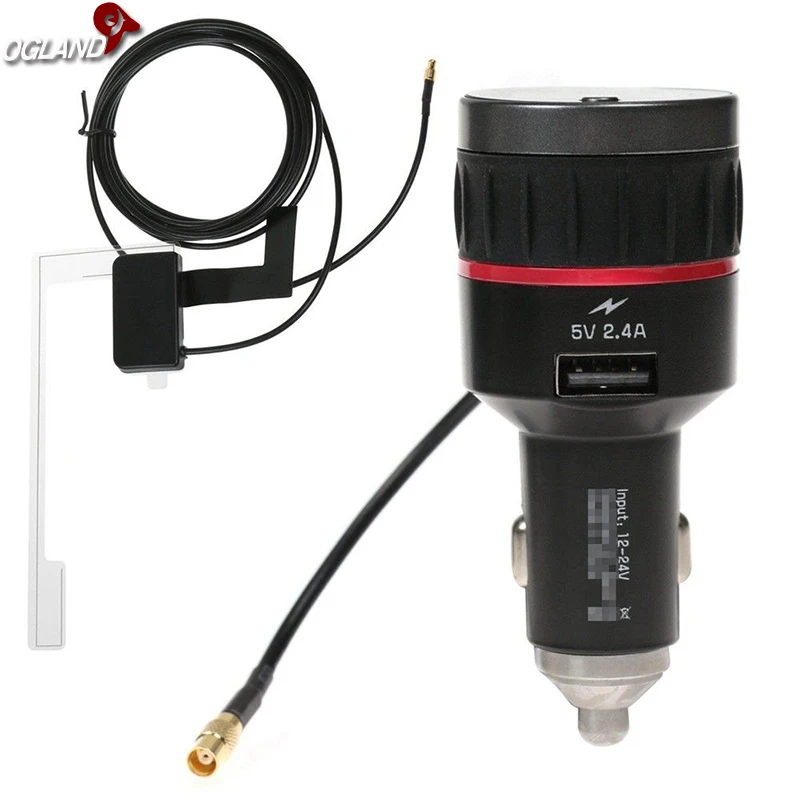 

OGLAND Car Cigarette Lighter Power Adapter USB Car Charger With DAB Adapter Radio Wireless Universal Antenna FM Transmitter