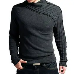 Мужской Хлопковый толстый свитер оптовая продажа Зимний с длинными рукавами воротник Асимметричный на одно плечо свитер прилив