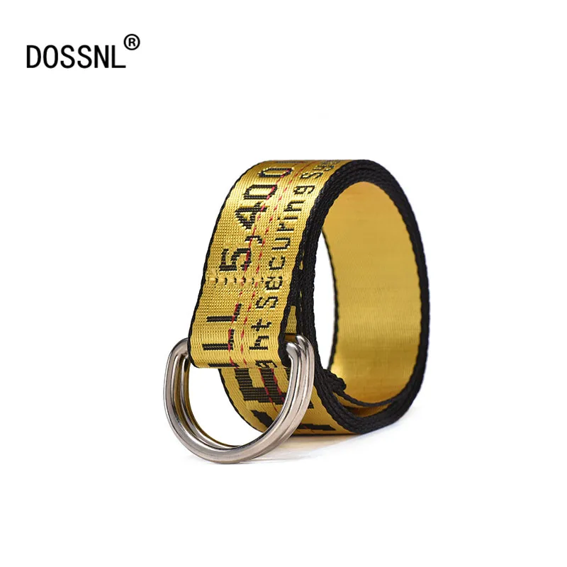 DOSSNL модный нейлоновый тканевый ремень для женщин с буквенным принтом двойной