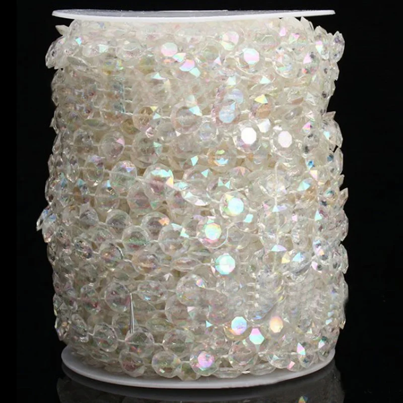30m Acrylic Crystal Beads Roll String DIY Wedding Party home Decoration