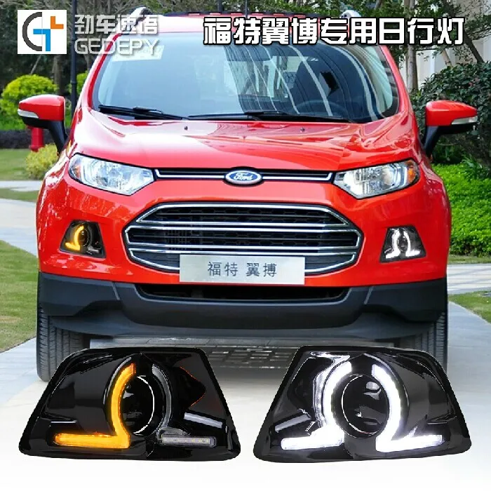 LED DRL daytime running light for Ford Ecosport 2013 2014 with yellow