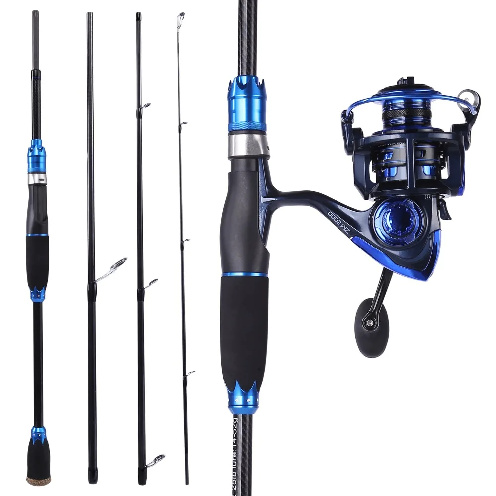 

Sougayilang1.8m 2.1m Fishing Pole and Fishing Reel Sea Carbon Lure Rod and Casting Spinning Reel With Spare Coil Sets travel