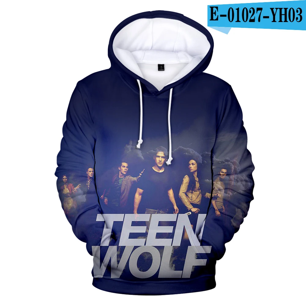 Fashion Teen Wolf Hoodies Derekhale 3D Print Sweatshirts Teen Wolf Men/Women Black Unisex Tops 4XL - Цвет: 3D hoodies