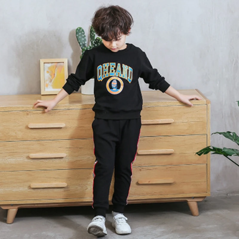 Baby boy Children's Clothing Sets Long-sleeves cotton Sport suit spring autumn letter printing sweatshirts kids t-shirts tops+ pants clothes (8)