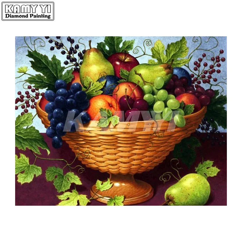 5D DIY diamond embroidery still life of fruit diamond painting Cross Stitch Rhinestone mosaic home decor_