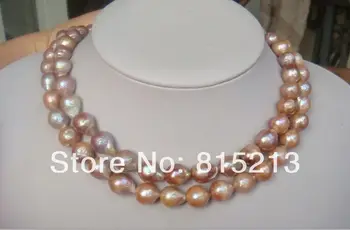 

A1132 high luster10-13mm south sea purple pearl necklace 34 (B0322)