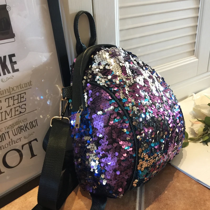 

New Brand Sequined Backpacks Teenager Girls PU Bling Backpack glitter Girls Travel Shoulder Bags School Bag sequin backpack 966